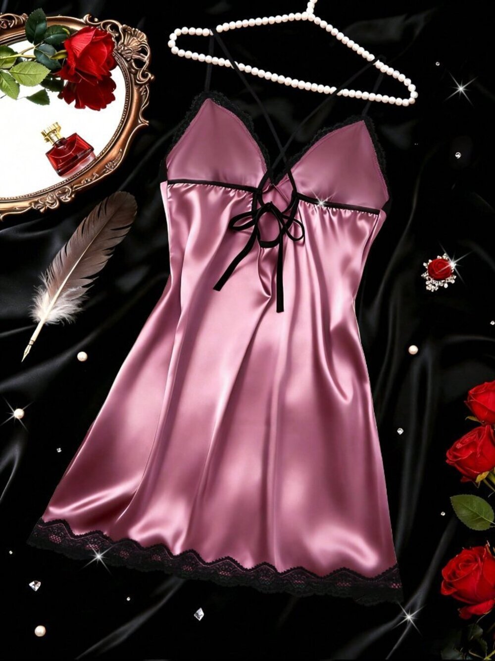 Lace detailed sexy lingerie nightgown - Picture 2 of 5